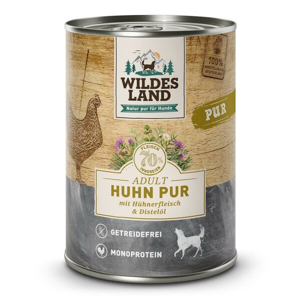 Wildes Land PUR Adult Huhn mit Distelöl 400g