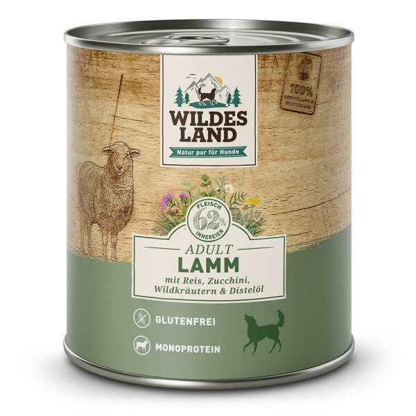 Wildes Land Classic Adult Lamm mit Reis, Zucchini, Wildkräutern und Distelöl 800g