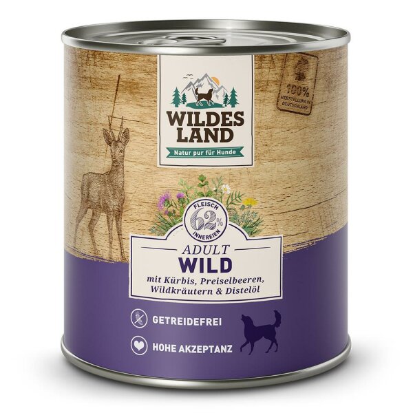 Wildes Land Classic Adult Wild mit Kürbis, Preiselbeeren, Wildkräutern und Distelöl 800g