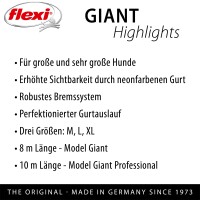 Flexi Giant NEON Gurt L schwarz 8m 6
