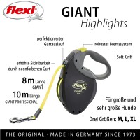 Flexi Giant NEON Gurt M schwarz 8m 5