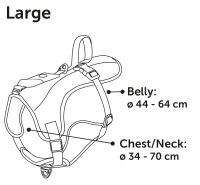 GESCHIRR KELSO GRAU L 44-64CM 25MM 3
