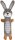 HS GOMMY KANINCHEN KORD + FLASCHE + SQUEAKER GRAU 43CM