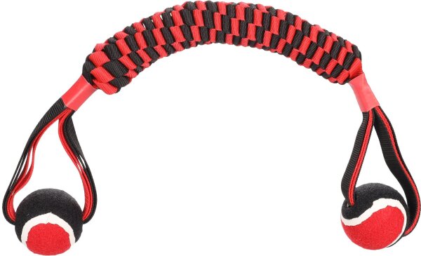 HS MOVAS GEWEBTER STICK MIT TENNISBALL ROT/SCHWARZ 60CM