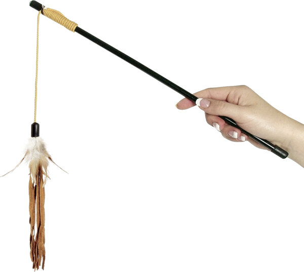 KATZENANGEL LEDER UND FEDER