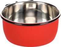 FRESS- UND TRINKNAPF AVARO MIT SCHRAUBENMUTTER 10CM ROT/SCHW