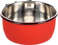 FRESS- UND TRINKNAPF AVARO MIT SCHRAUBENMUTTER 10CM ROT/SCHW