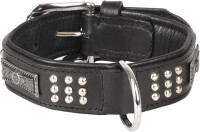 HALSBAND SEDONA LEDER+ARMATUREN SCHWARZ XL 47-55CM 37MM 3