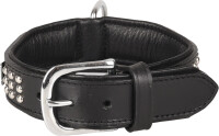 HALSBAND SEDONA LEDER+ARMATUREN SCHWARZ XXL 51-60CM 37MM 4