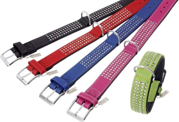 Karlie Vintage Strass Halsband 4 Reihig verschiedene Größen & Farben