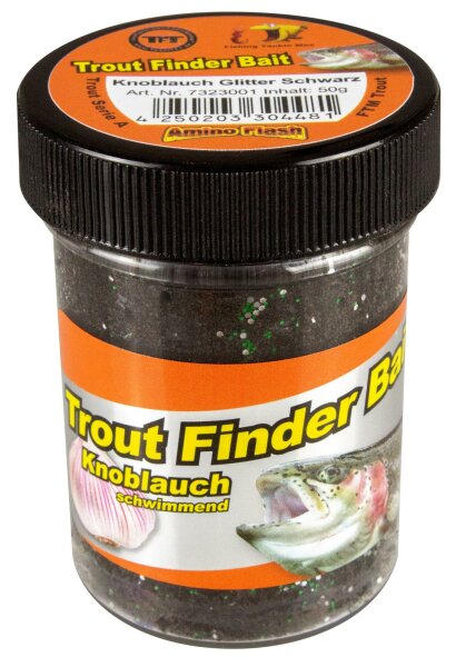 Forellenteig Inh. 50g Knocblauch Schwarz glitter schwimmend