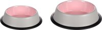FUTTER- UND TRINKNAPF NELL RUND HELLGRAU & ROSA 450ml