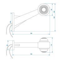 Umrissleuchte rot/weiß 160mm schräg