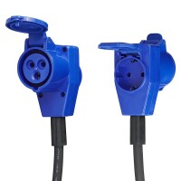 Adapterkabel 40cm von Schuko Stecker nach CEE-Winkelkupplung