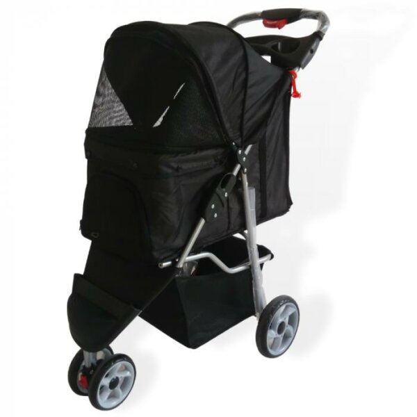 Hundebuggy Antrazit schwarz + 3 Räder