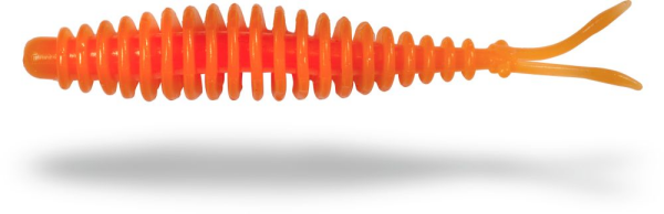 Zebco Magic Trout T-Worm V-Tail Käse 6Stück 1,5g 6,5cm neon orange