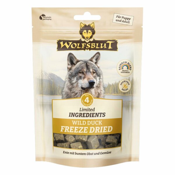 WOLFSBLUT Limited INGREDIENTS WILD DUCK FREEZE DRIED SNACK 70g