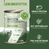 REAVET Hirsch mit Süßkartoffel an Brokkoli & Preiselbeeren | 400g
