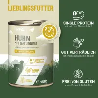 REAVET Huhn mit Naturreis an Möhren & roten...