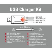 JENZI USB-Ladegerät inkl. 2 4x25 Akkus