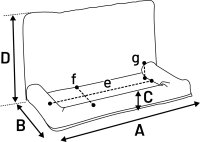 Autositz Dreambay Schwarz A:91cm B:50cm C:58cm D:10cm
