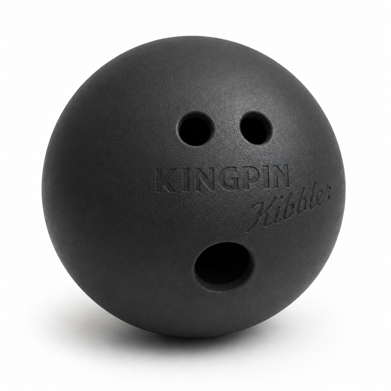 Petsport Kingpin Kibbler schwarzer Hundespielzeugball Rückansicht