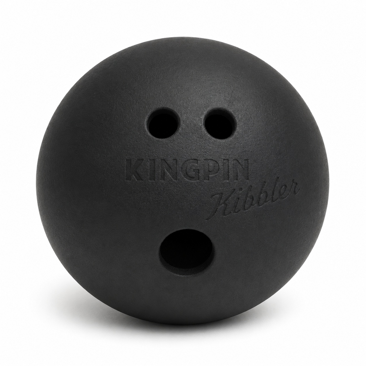 Petsport Kingpin Kibbler Black 15 cm schwarzer Hundespielzeugball von vorne