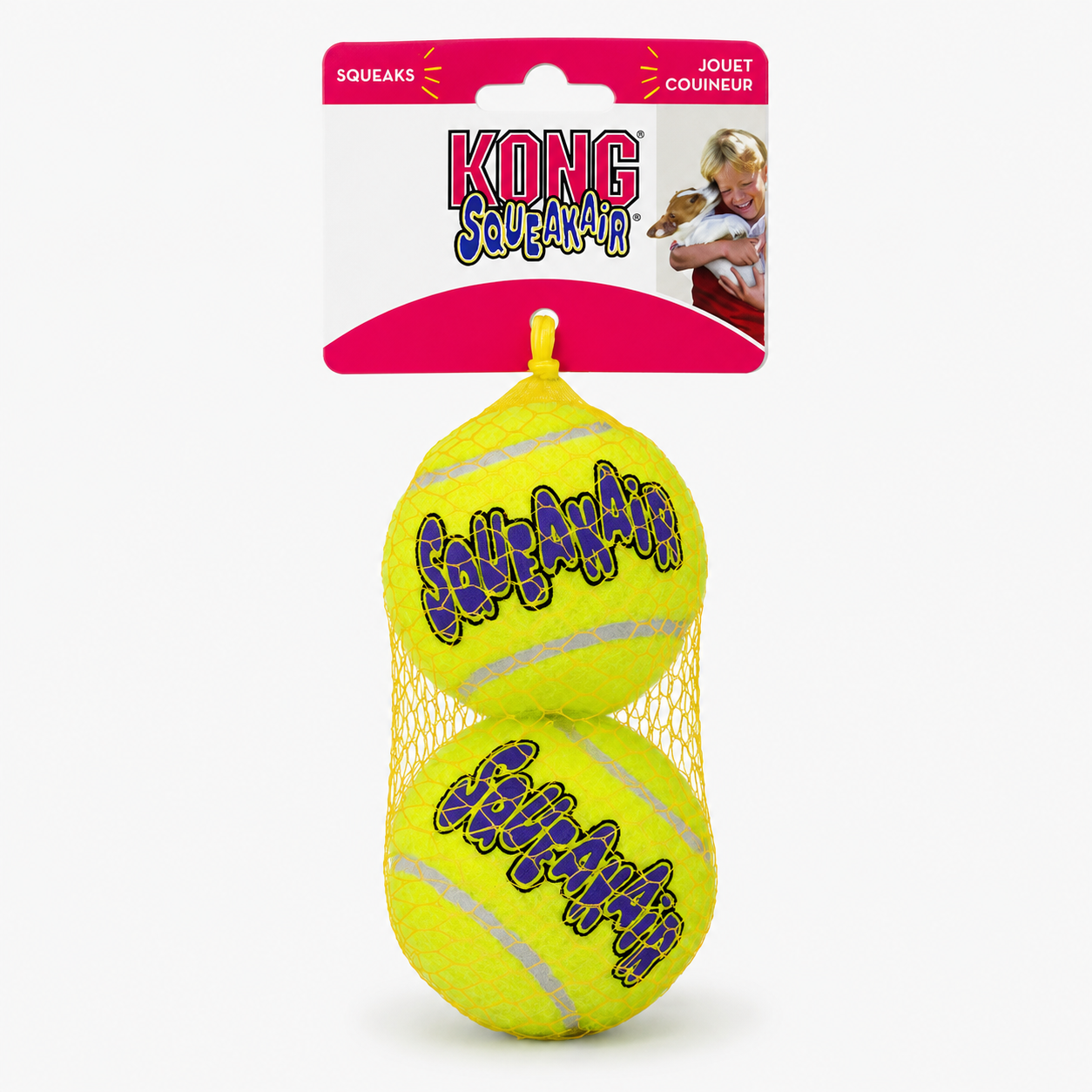 KONG SqueakAir Tennisbälle Hundespielzeug im 2er-Pack mit Verpackung